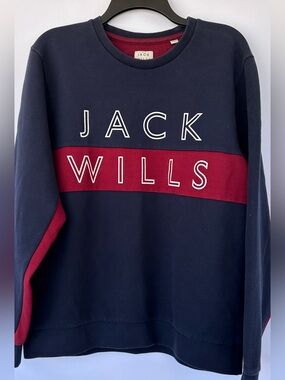 Jack Wills Men’s Dalling Colorblock Sweatshirt Crew Neck Pullover Size XL
